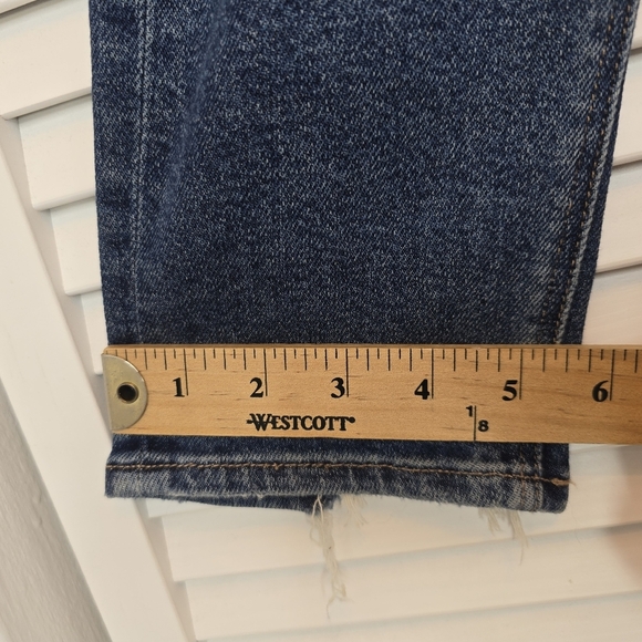 AMERICAN EAGLE Mom Jeans Stretch Distressed Raw Hem Women 0 High Rise Blue Denim - Picture 10 of 11